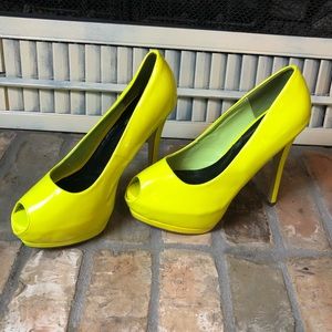 GLAZE Platform sexy stiletto high heels neon Sz 9